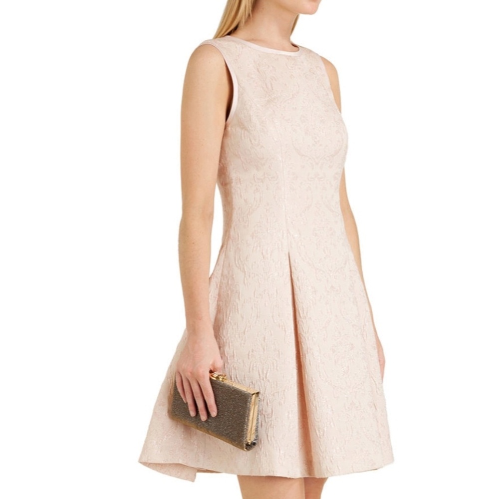 🍒NWT🍒 TED BAKER PINK METALLIC JACQUARD DR - Picture 9 of 11